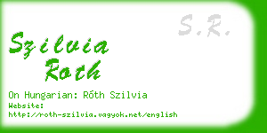 szilvia roth business card