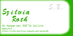 szilvia roth business card